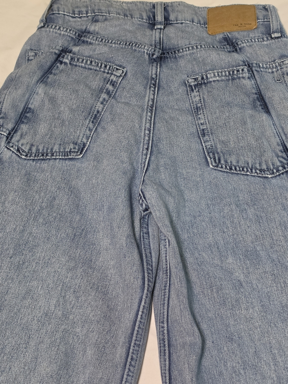 rag & bone Sofie Splice Jeans Size 26 Ultra Wide Leg High Rise Alisha Blue Denim - Picture 10 of 16